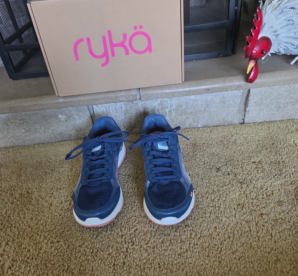 Ryka Women Navy and Pink Lace-Up Athletic Sneakers